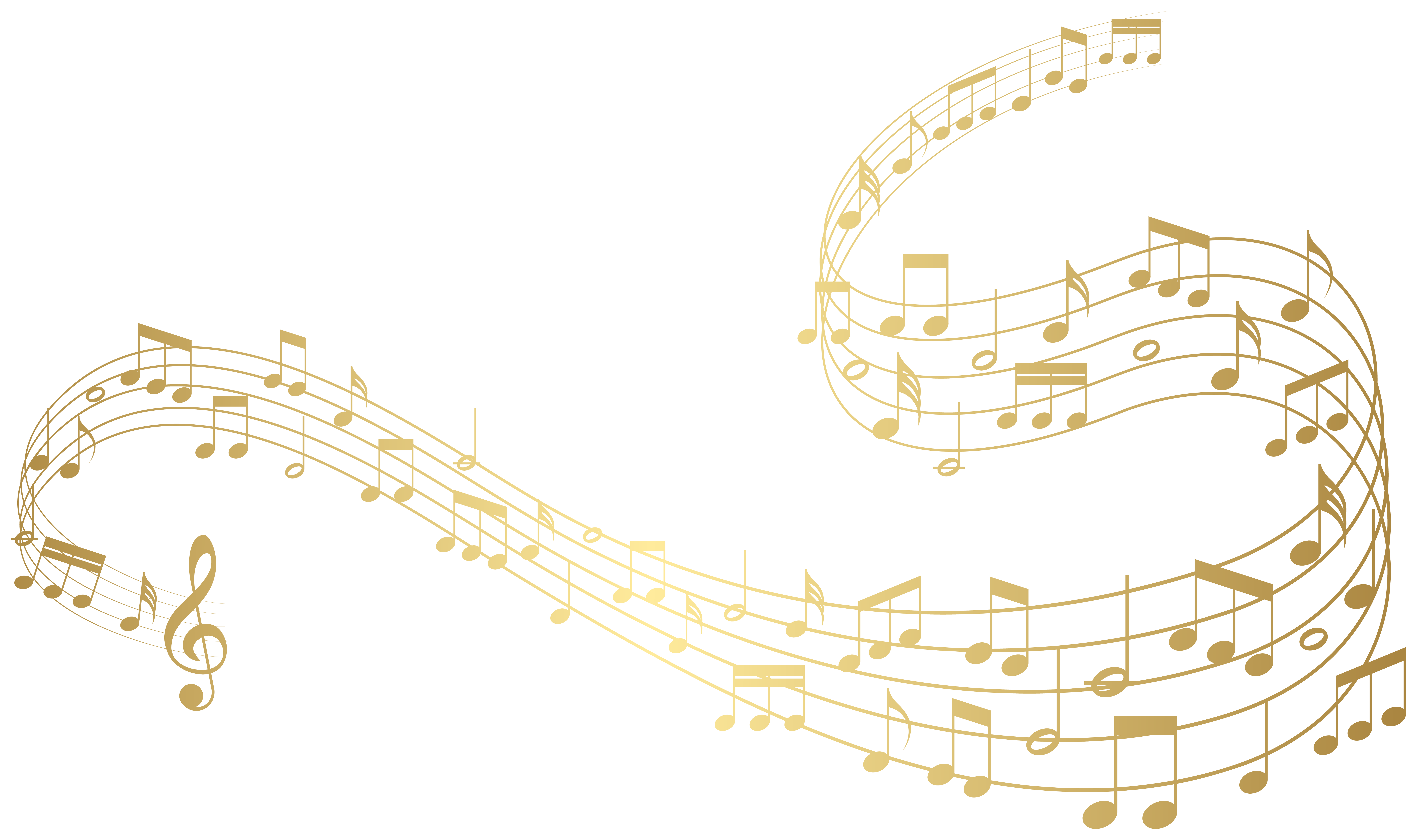 A series of music notes in a ribbon.